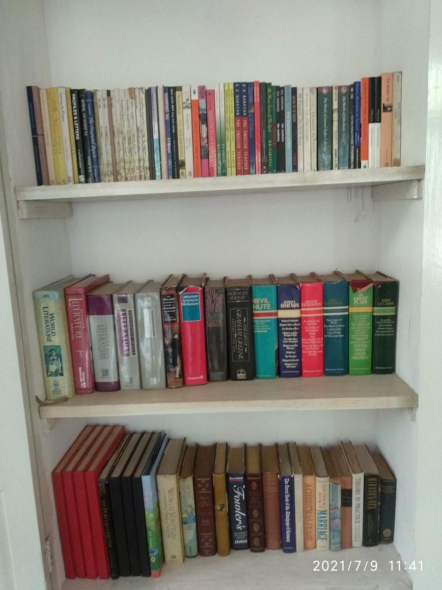 A collection of books at R K Narayan’s house, now a museum. DH Photos/T R Sathish Kumar