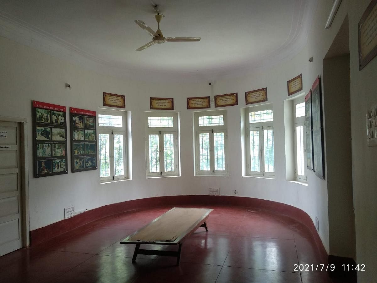 The airy and spacious hall on the first floor at R K Narayan’s house, now a museum. DH Photos/T R Sathish Kumar