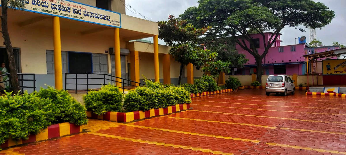 Premises of the government model higher primary school at Bhutaramanahatti in Belagavi