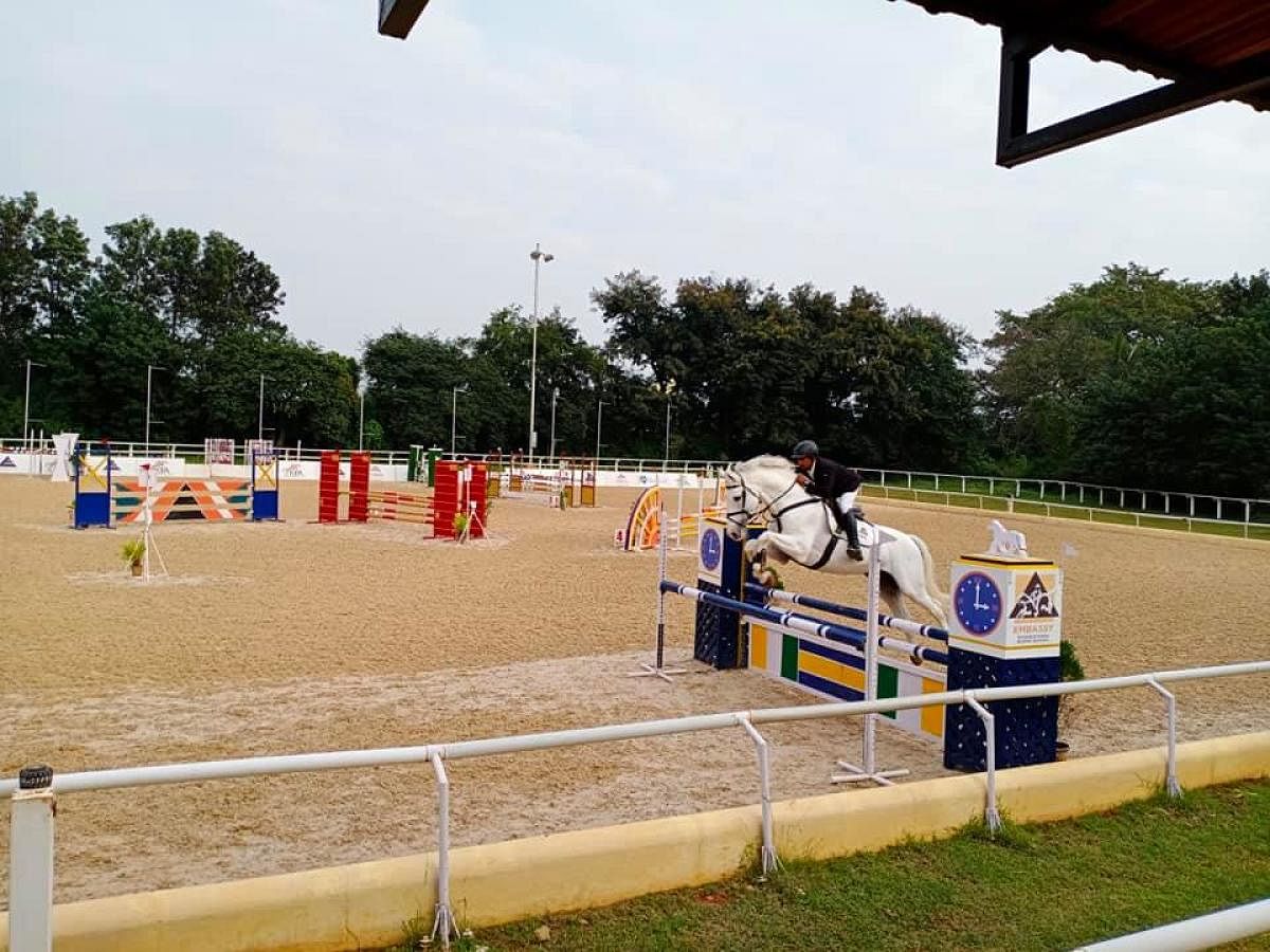 Equestrian training facility at the Embassy International Riding School in Devanahalli, 27 km north of Bengaluru. 