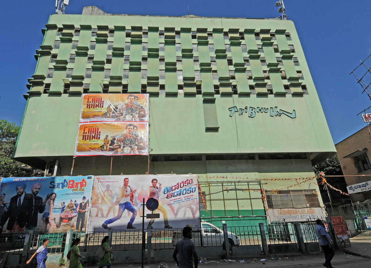 Thribhuvan and Kailash theatres on KG Road were razed in 2016 when box office collections dipped. Credit: DH Photo