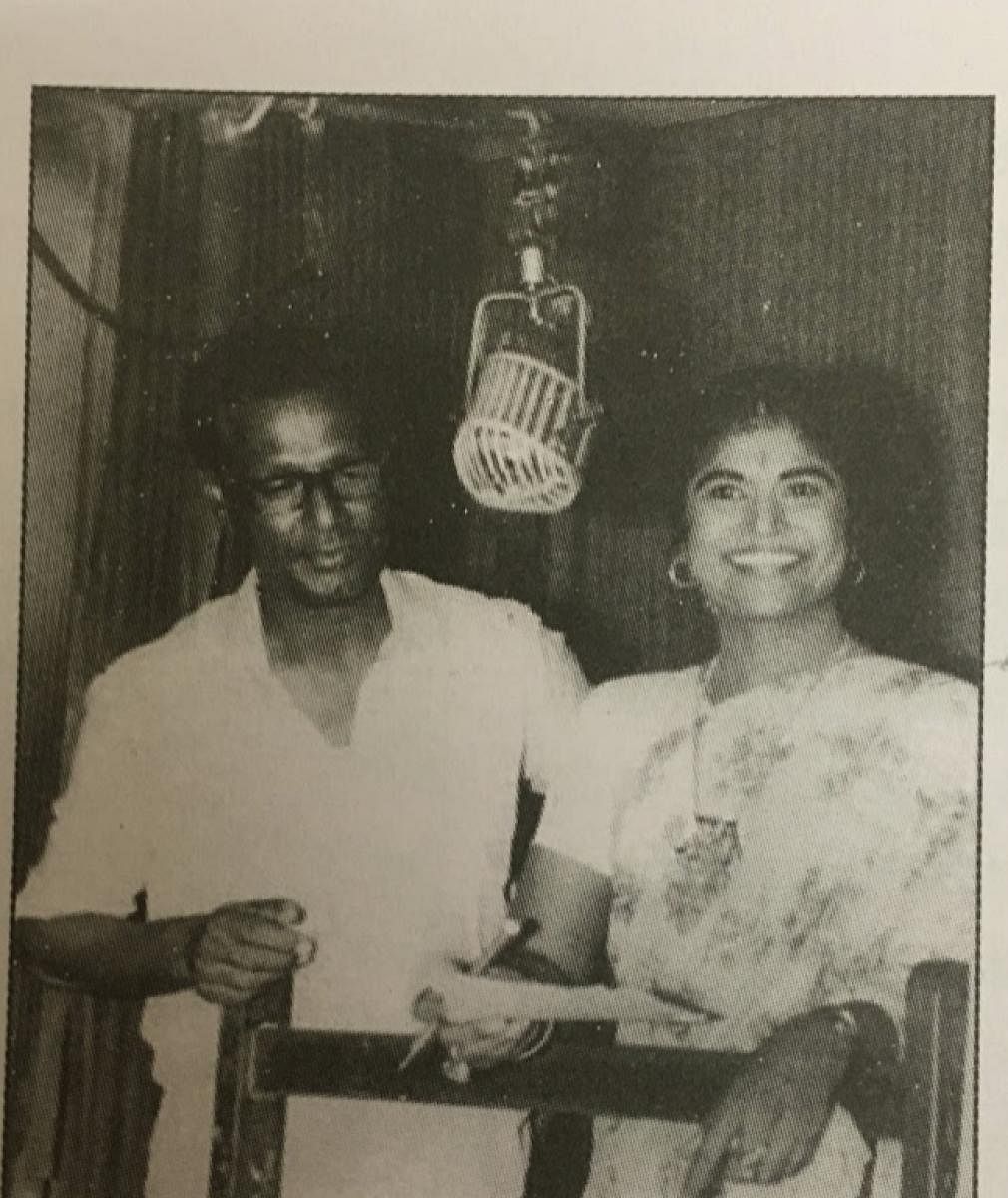 Music director R Rathna and singer LR Eswari in a recording session in the 1970s.