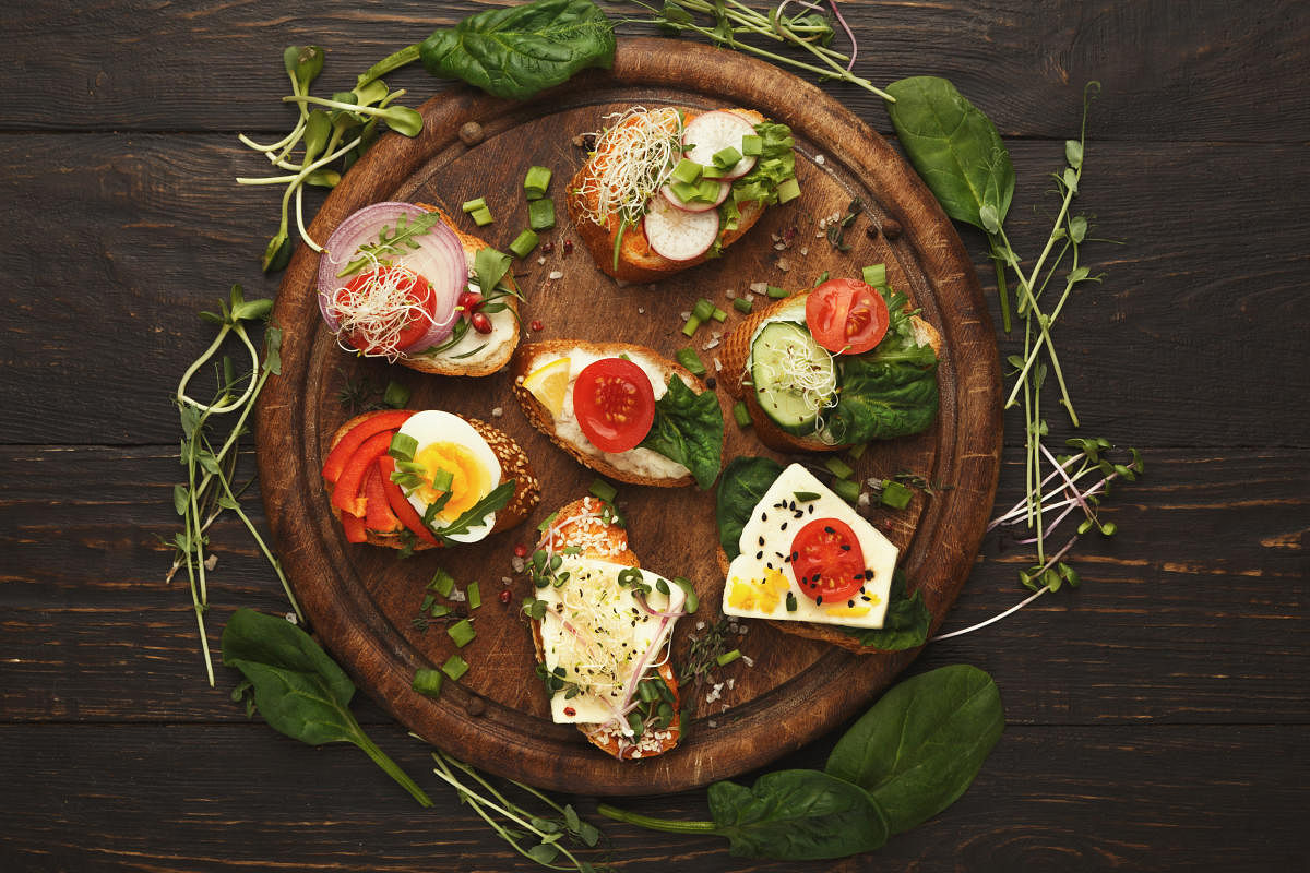 Open-faced sandwiches make the most of the hearty fillings
