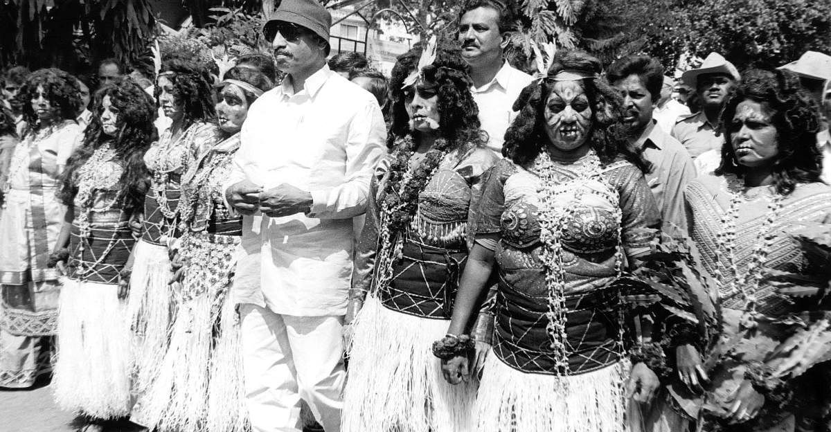 Vatal Nagaraj protested against the beauty pageant by holding a Rakshasi (female demons) show.  Credit: DH File Photo