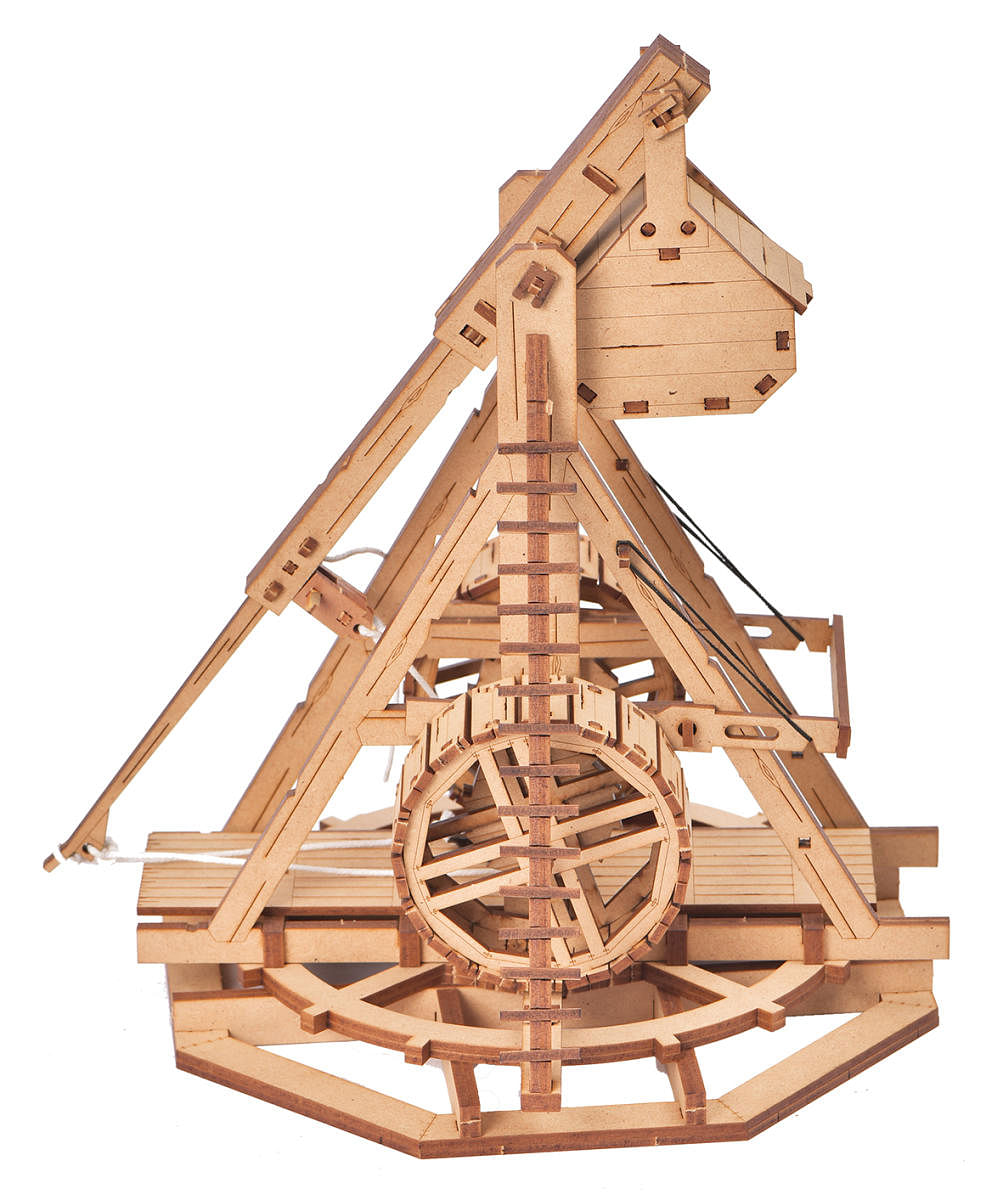 The trebuchet is modelled on a real one at Stirling Castle, Scotland.