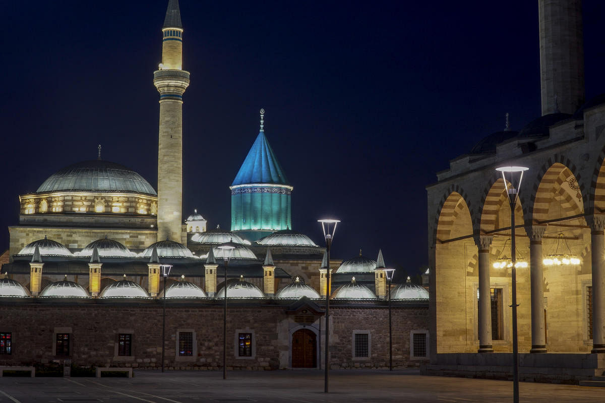 The tomb shrine of Rumi in Konya