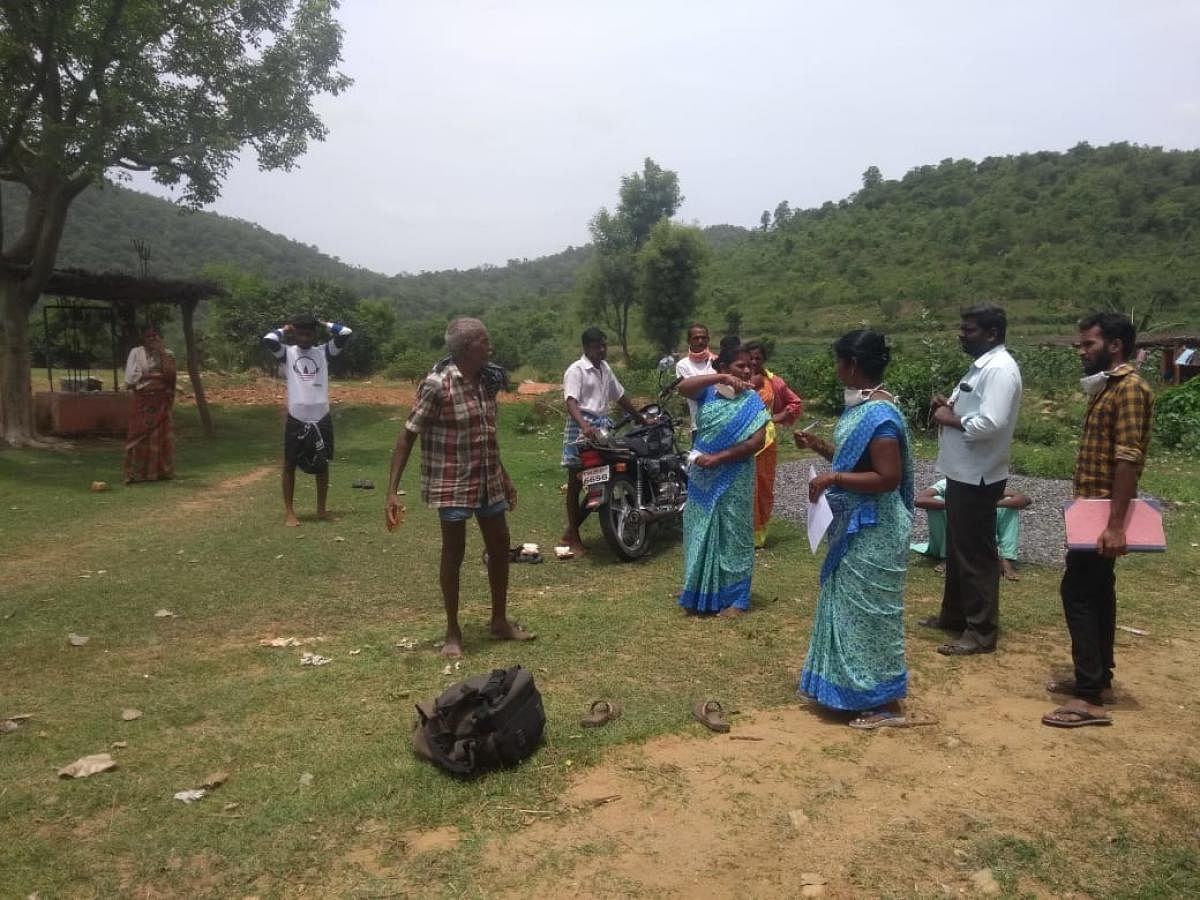 A Covid vaccine drive in Sittilingi, Dharmapuri, Tamil Nadu, organised by the Tribal Health Initiative Hospital, in 2021. Kavery worked here for six weeks when the doctor-couple who runs the hospital had to go on leave.