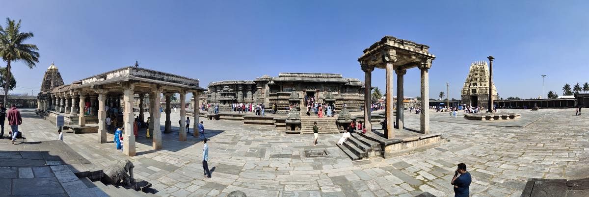 A panoramic view of the temple complex at Belur. Photo by Srikumar M Menon 