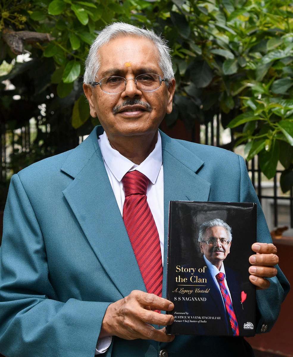 Senior Advocate SS Naganand during an interview with DH on his new book 'Story of the Clan'