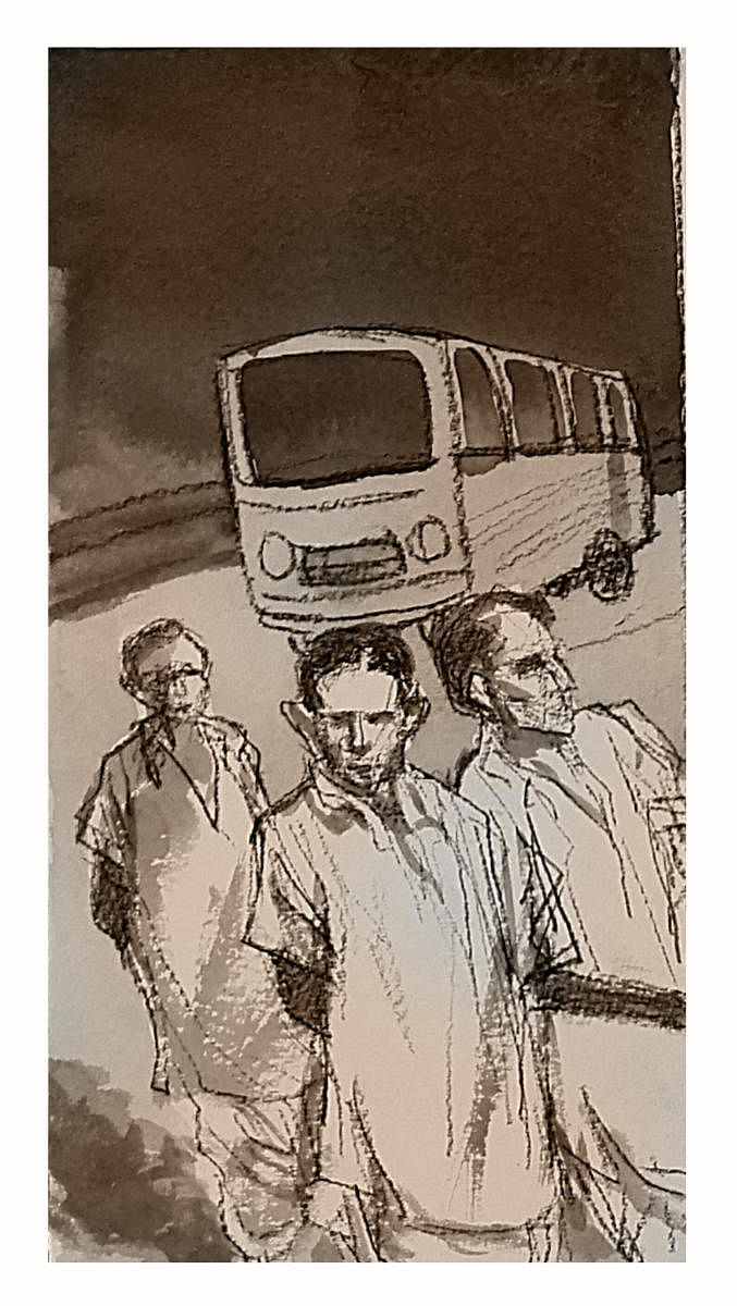 Siamese officials catch them because they don't have visas and jail them. Illustration by M S Prakash Babu