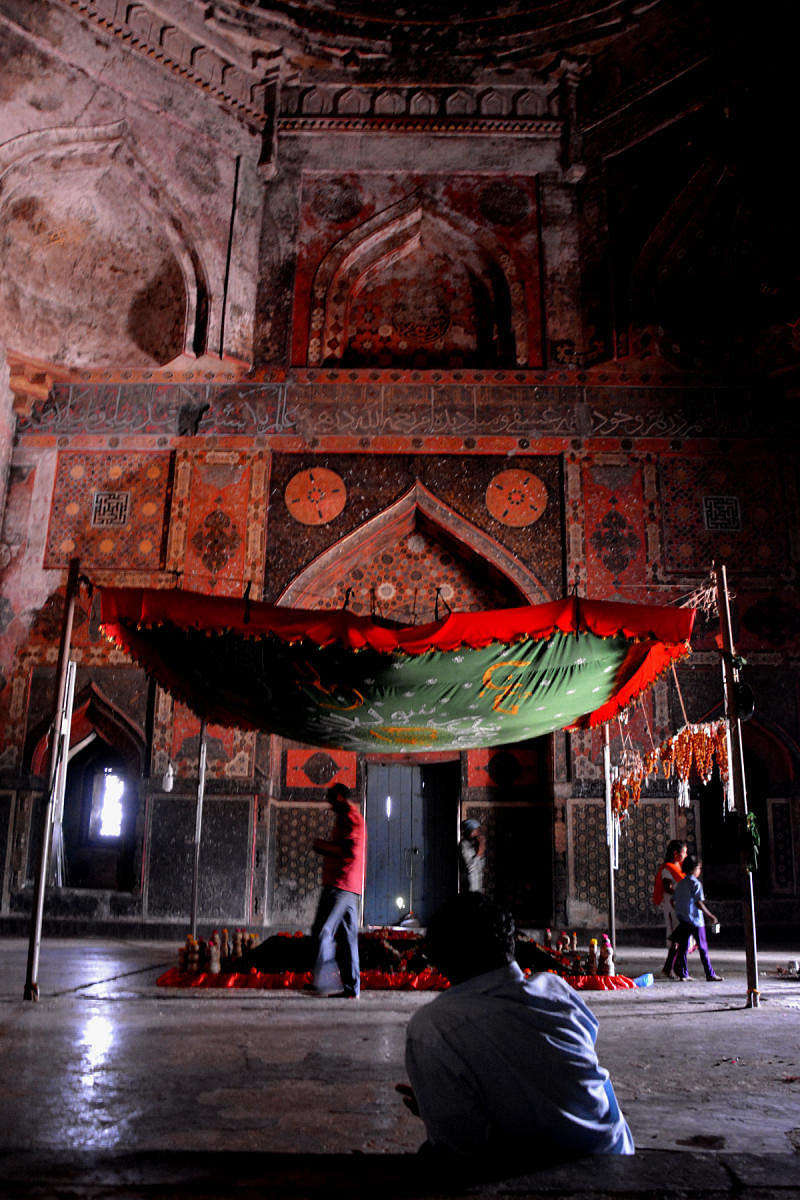 A scene inside the Bahmani tombs in Bidar.