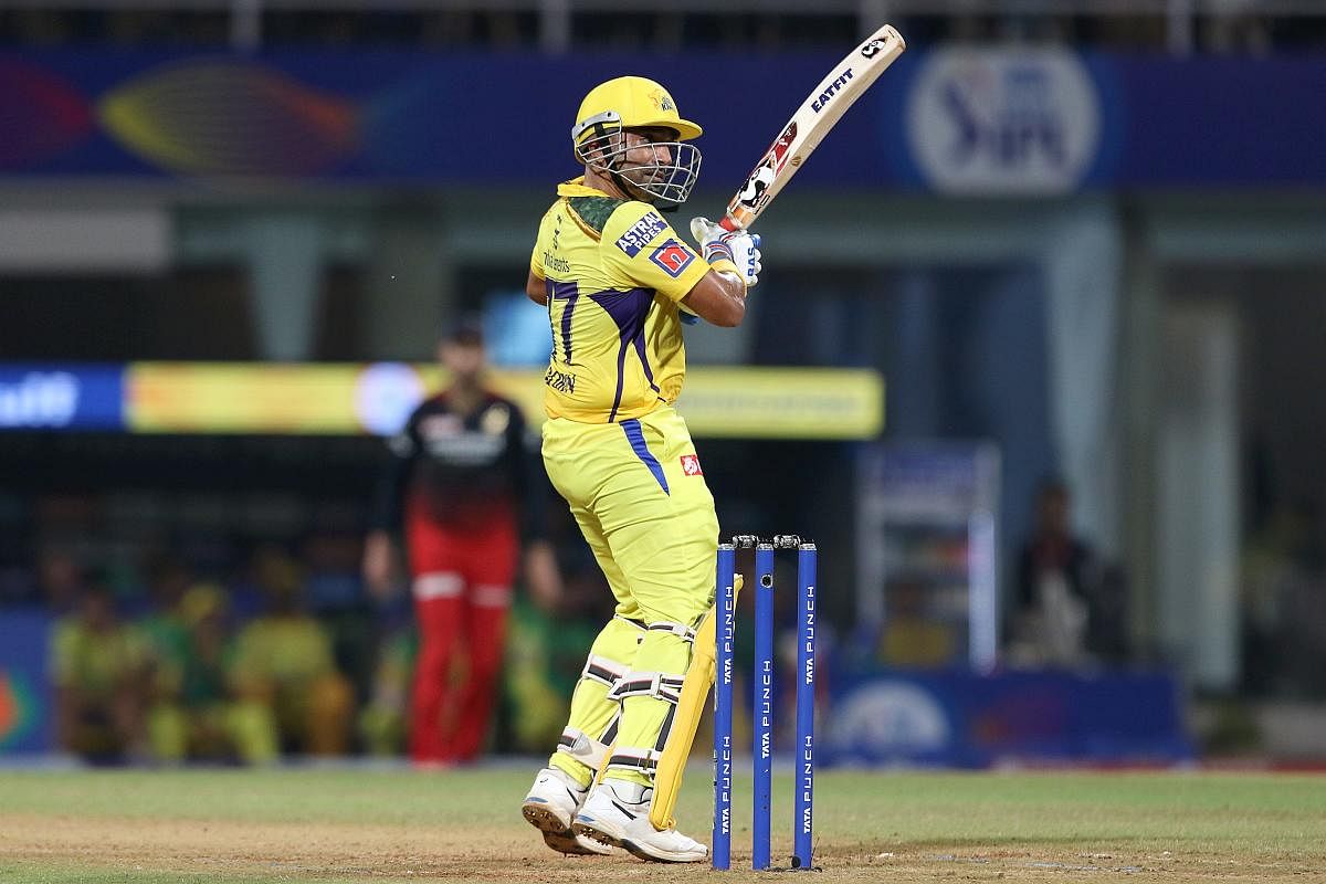 Mumbai: Robin Uthappa of the Chennai Superkings plays a shot during the Indian Premier League 2022 cricket match between Chennai Super Kings and the Royal Challengers Bangalore, at the DY Patil Stadium in Mumbai, Tuesday, April 12, 2022. (Sportzpics/PTI P