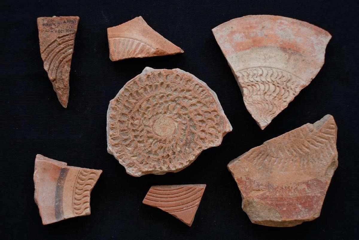 Harappan pottery with incisions unearthed from Shikarpur, Gujarat