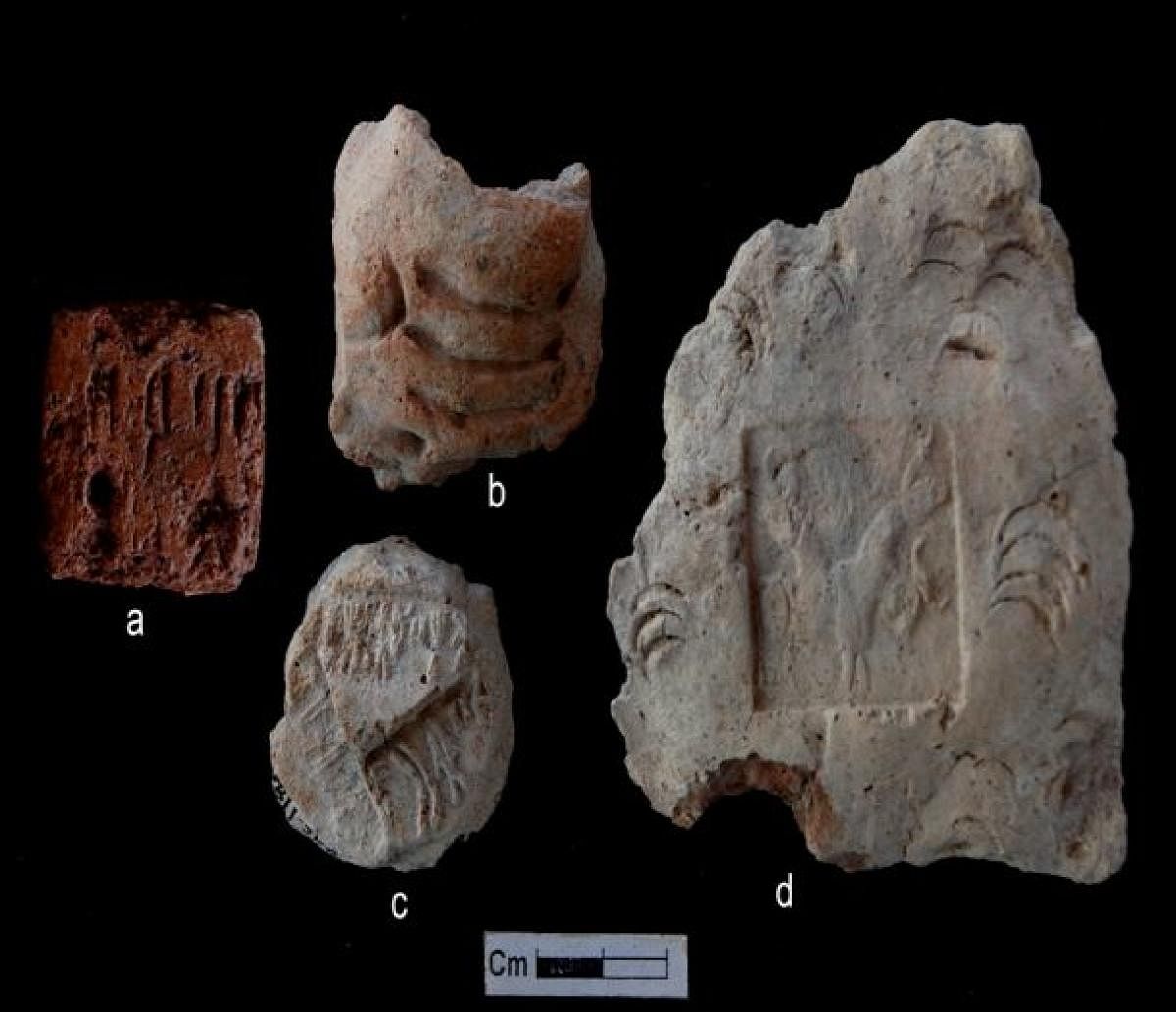 Terracotta-inscribed square tablet and terracotta sealings with inscribed seal impressions from Shikara, Gujarat