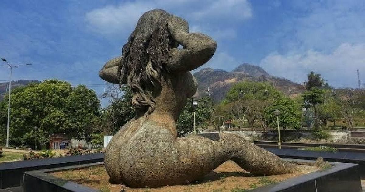 The Yakshi statue in Malampuzha garden in Kerala.