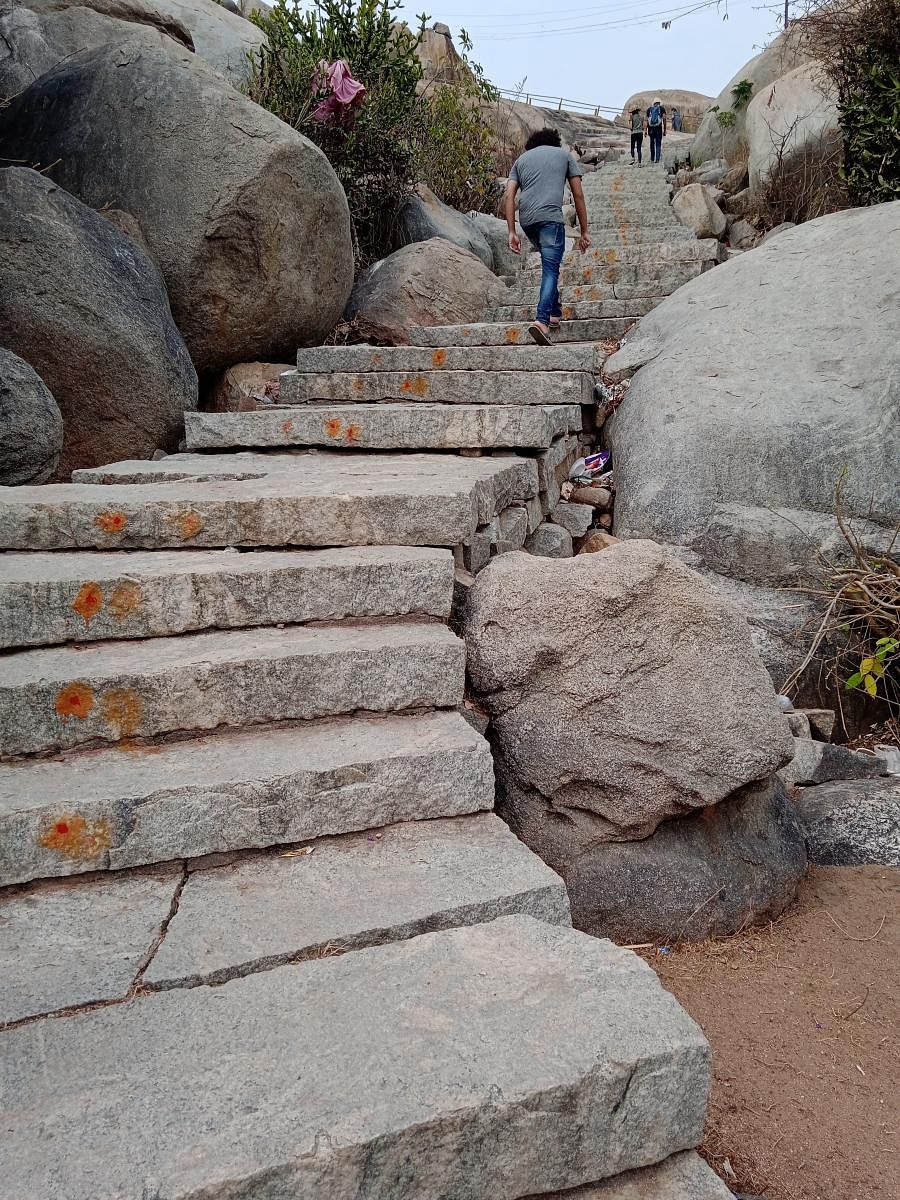 Stairway to Avani hill. 