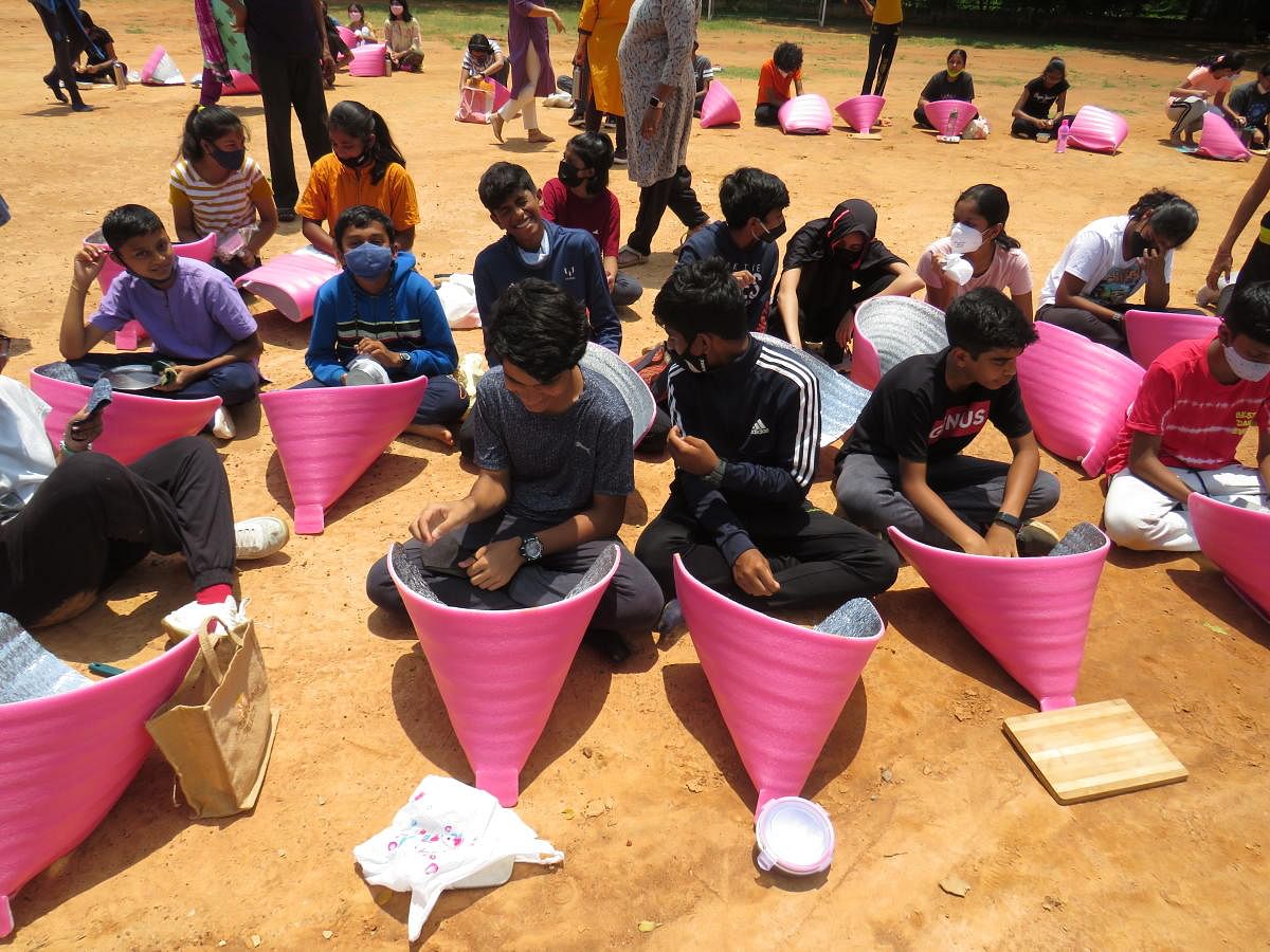 Children at the Suryakambh event held at a school in Bengaluru.
