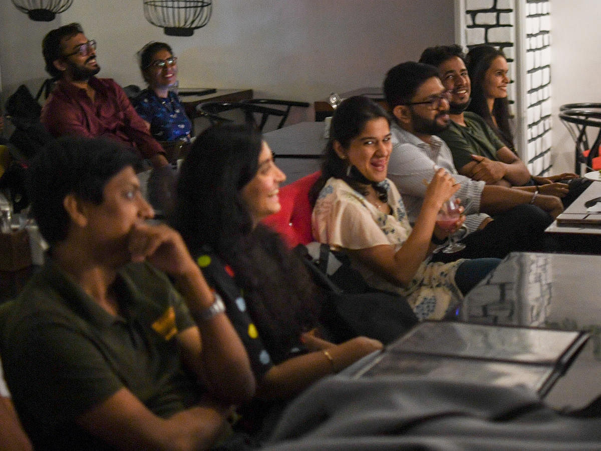 Audience at Just BLR, Brigade Road, where Sandeep performed his first open mic. Credit: DH Photo/B H Shivakumar