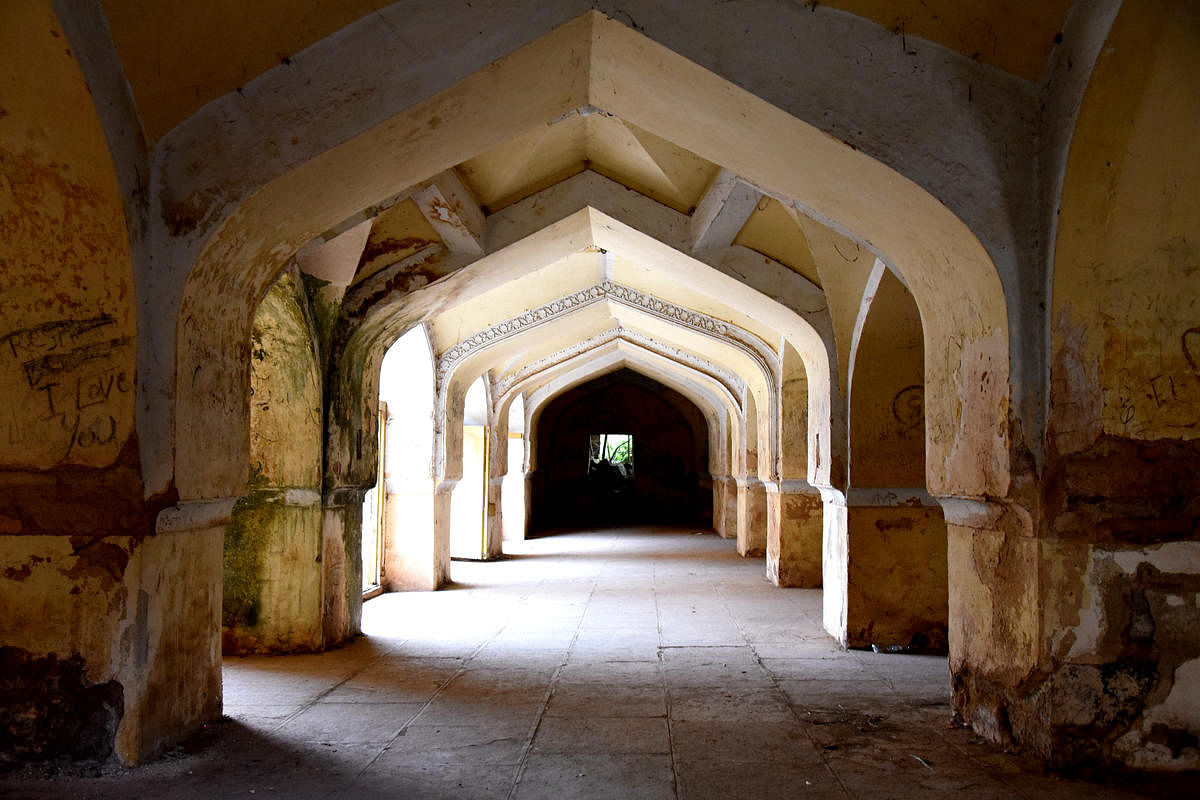 Inner view of Kalyani fort mosque.