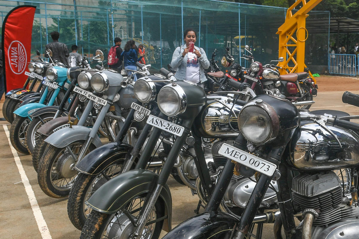 Bike lovers from across the nation converged at St Joseph's Indian High School ground on Sunday to celebrate the 20th International Jawa-Yezdi Day. DH PHOTO/S K DINESH