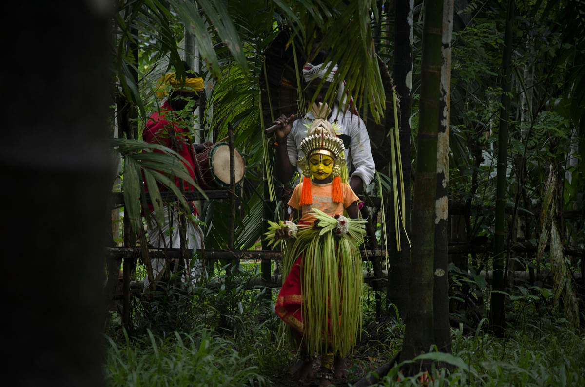 A young boy dressed up as kalenja. Photos by Shashikanth Shetty