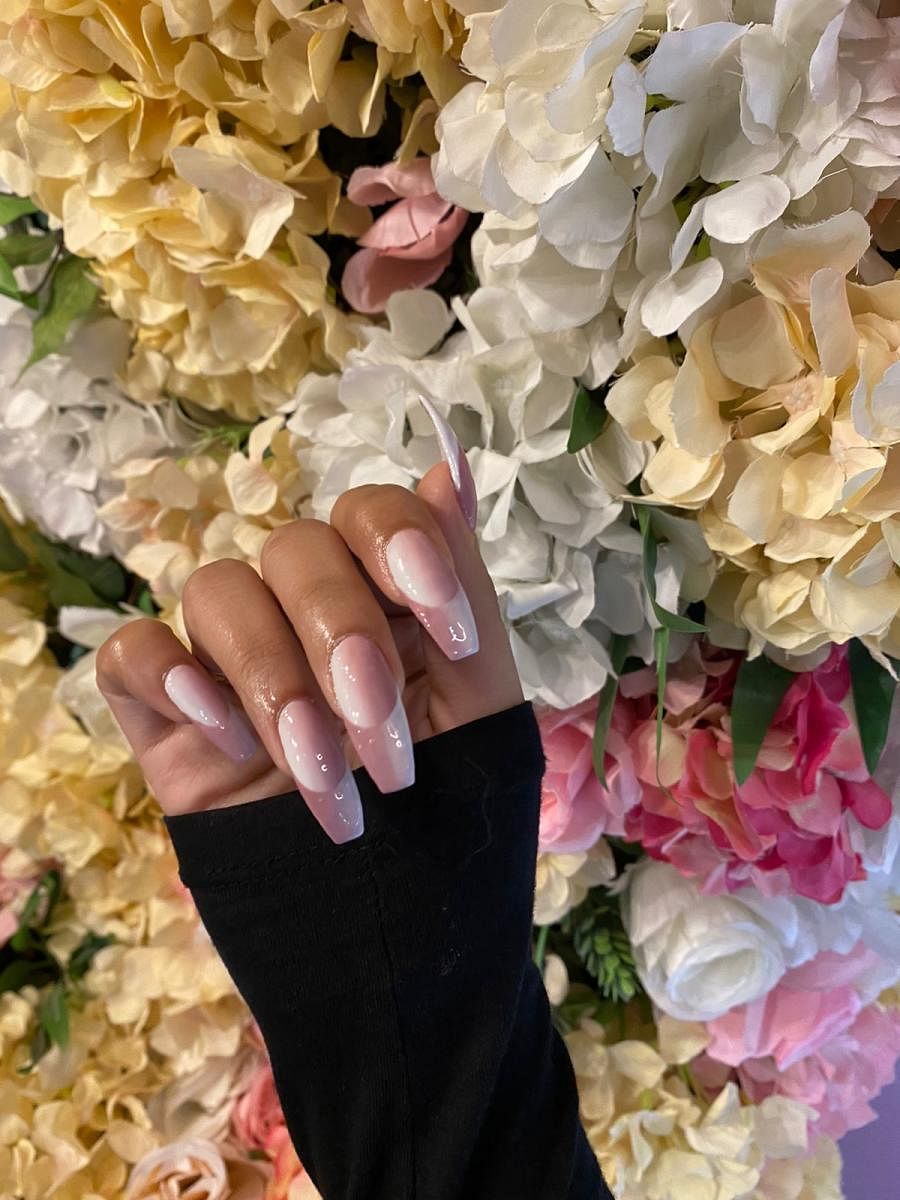 A double-ombre French nail design by Maude Abraham. Credit: Special arrangement