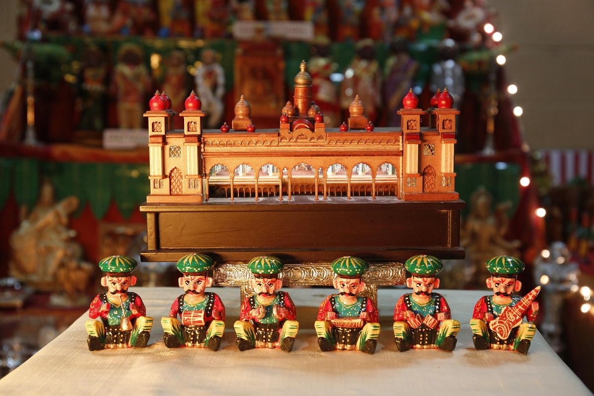 A doll display inspired by the Mysore royal court.