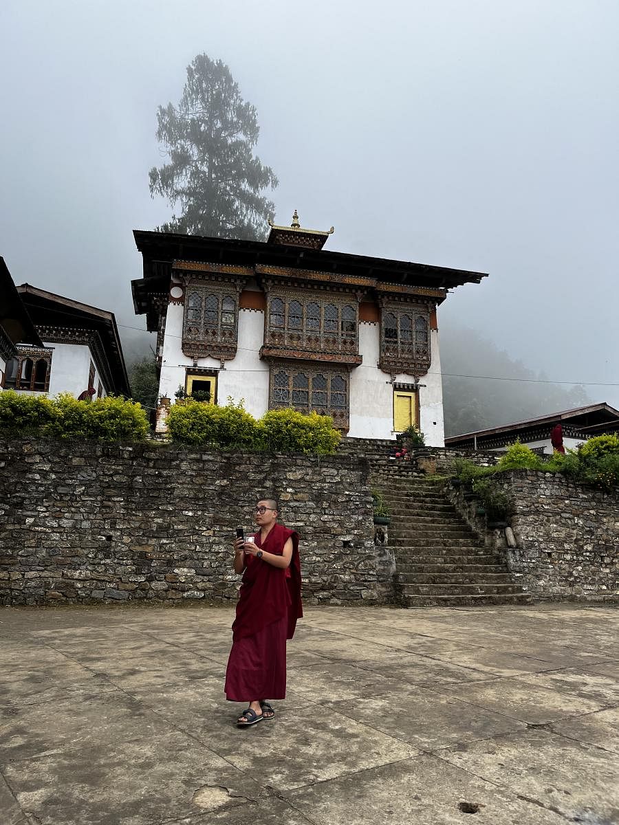 Nalanda Monastery is settled on a precarious mountain in Punakha