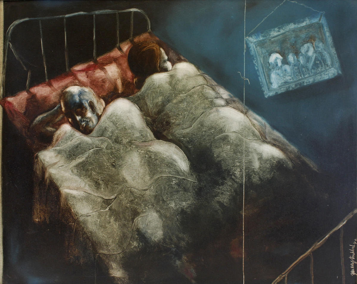 ‘Couple Sleeping’ (oil on canvas)