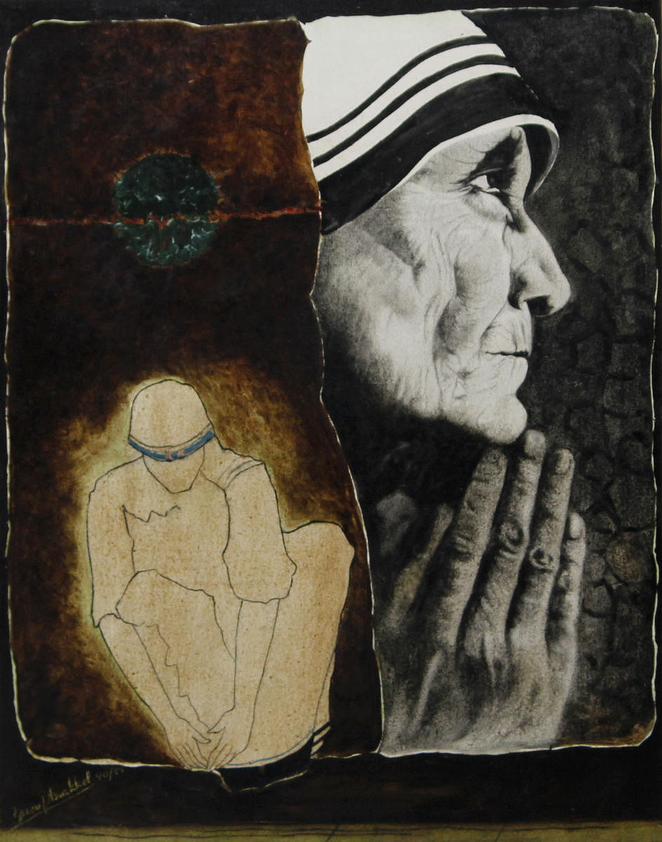 Mother Teresa (mixed media on canvas)