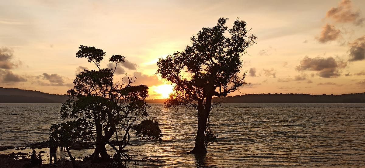 Sunset at the picturesque Chidiya Tapu at Port Blair