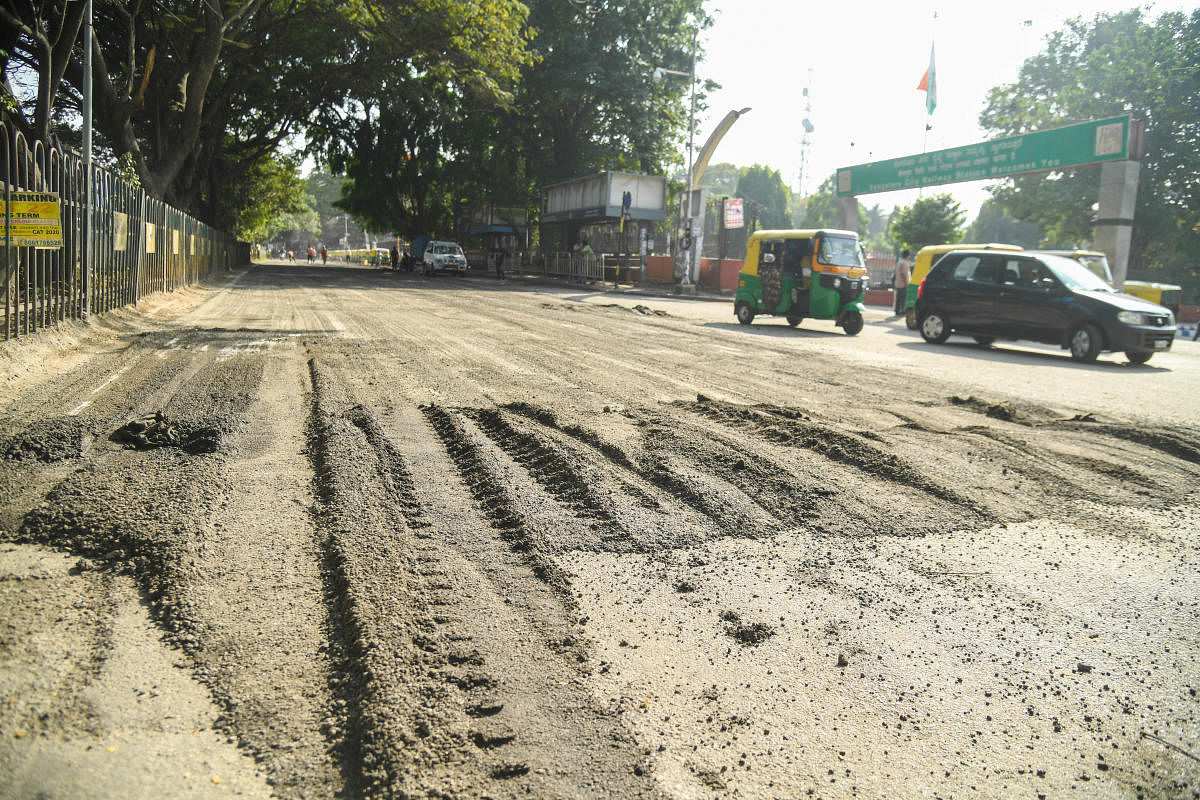 BBMP scraping Gubbi Thotadappa Road to relay it ahead of the PM’s visit.