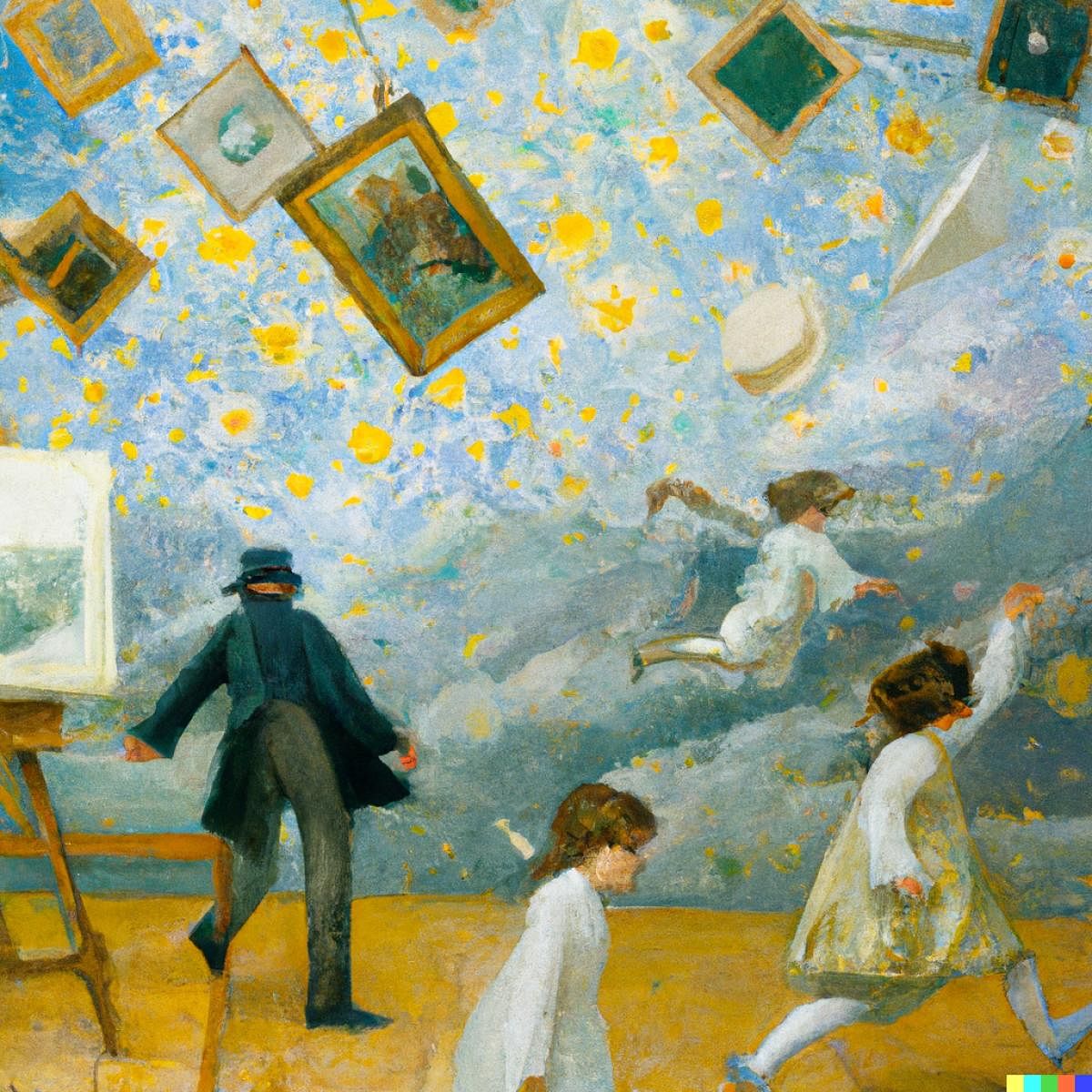 A painting in Monet’s style created on the Dall.E website by the writer.
