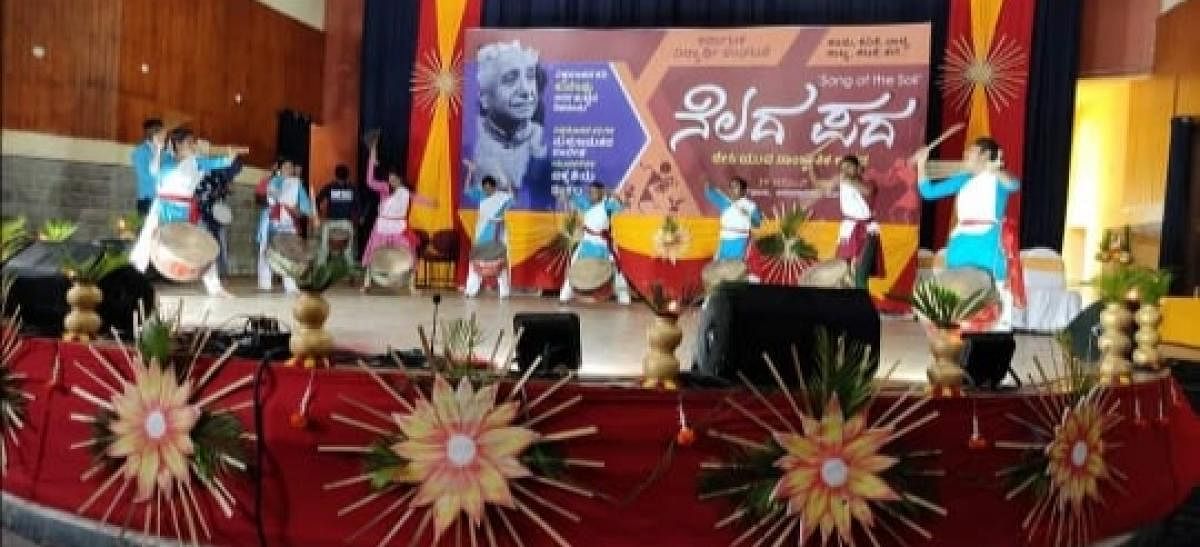 Members of the Mahila Munnade play the nagari during a performance. Credit: Special arrangement