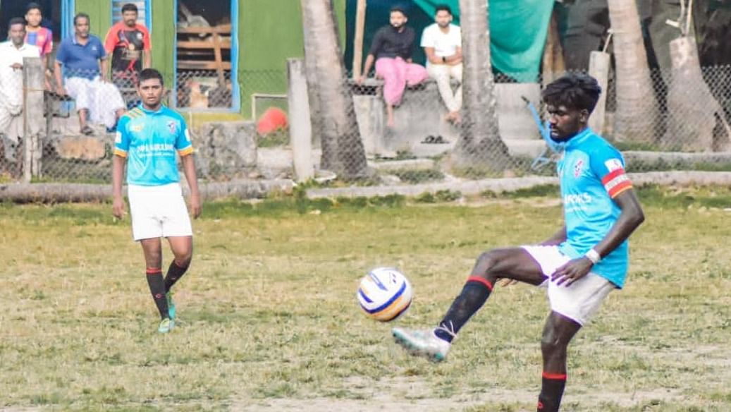 A slice of action from the local leagues being played in Lakshadweep. Credit: Special Arrangement