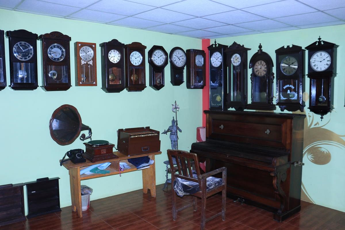 Views of Shashi's clock collection. Credit: Hanna Fathima