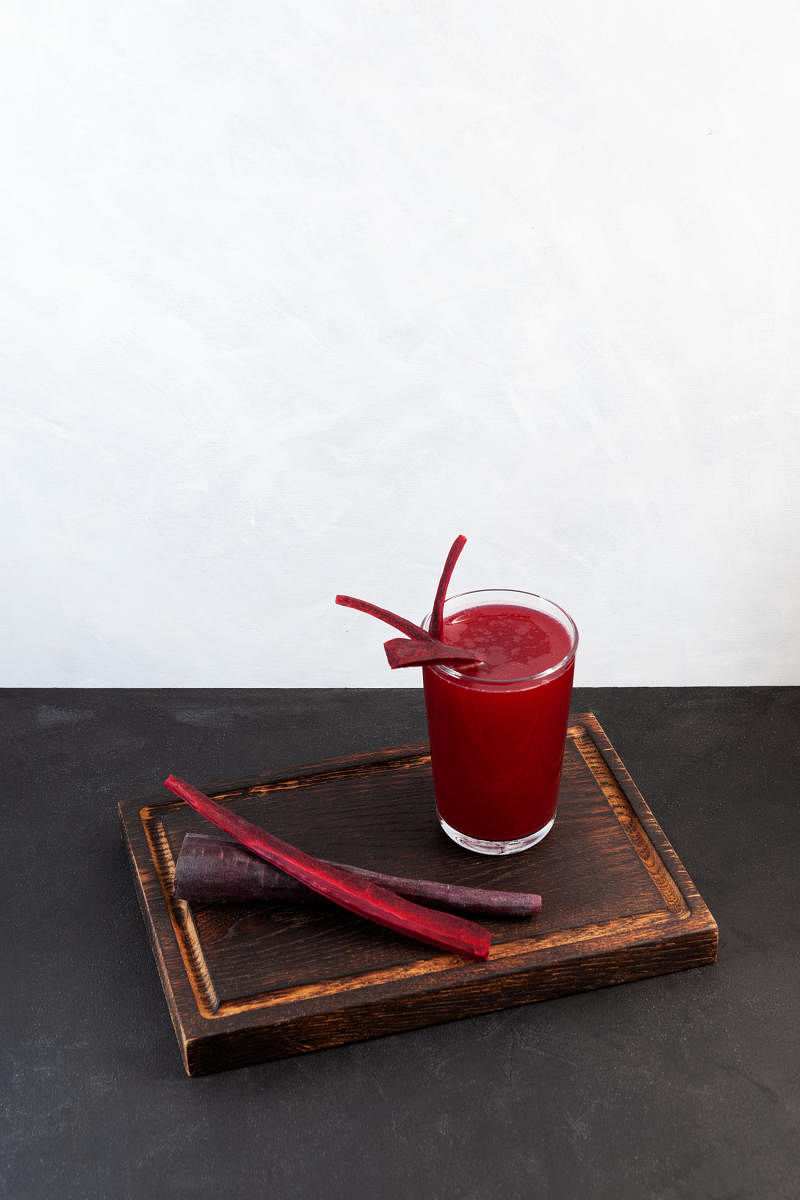 Kanji made from fermented purple carrots, turnips or beets