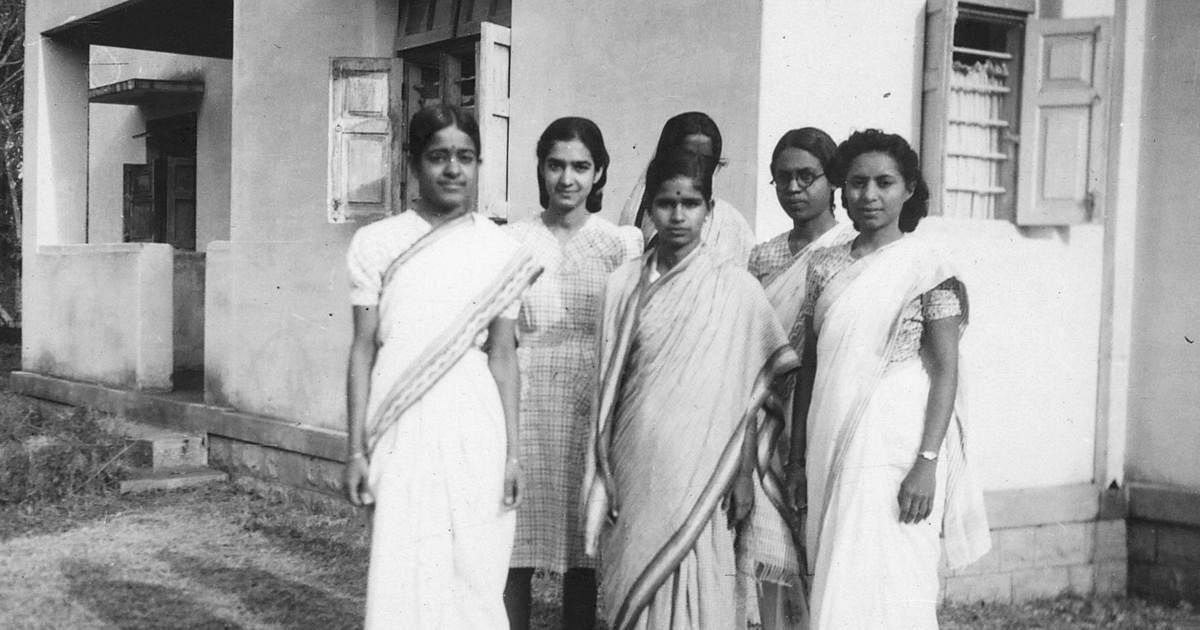 Women students of IISc in 1945. Dr Rajeshwari Chatterjee is first from the left. Photo courtesy: IISc archives