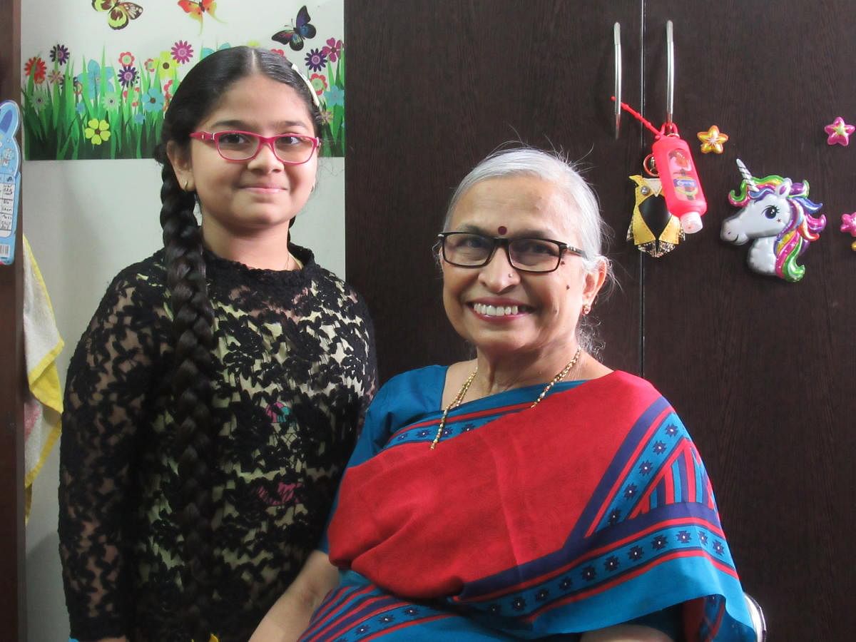 Dr H S Savithri, the first and only woman chairperson of the Department of Biochemistry at IISc, with her granddaughter.