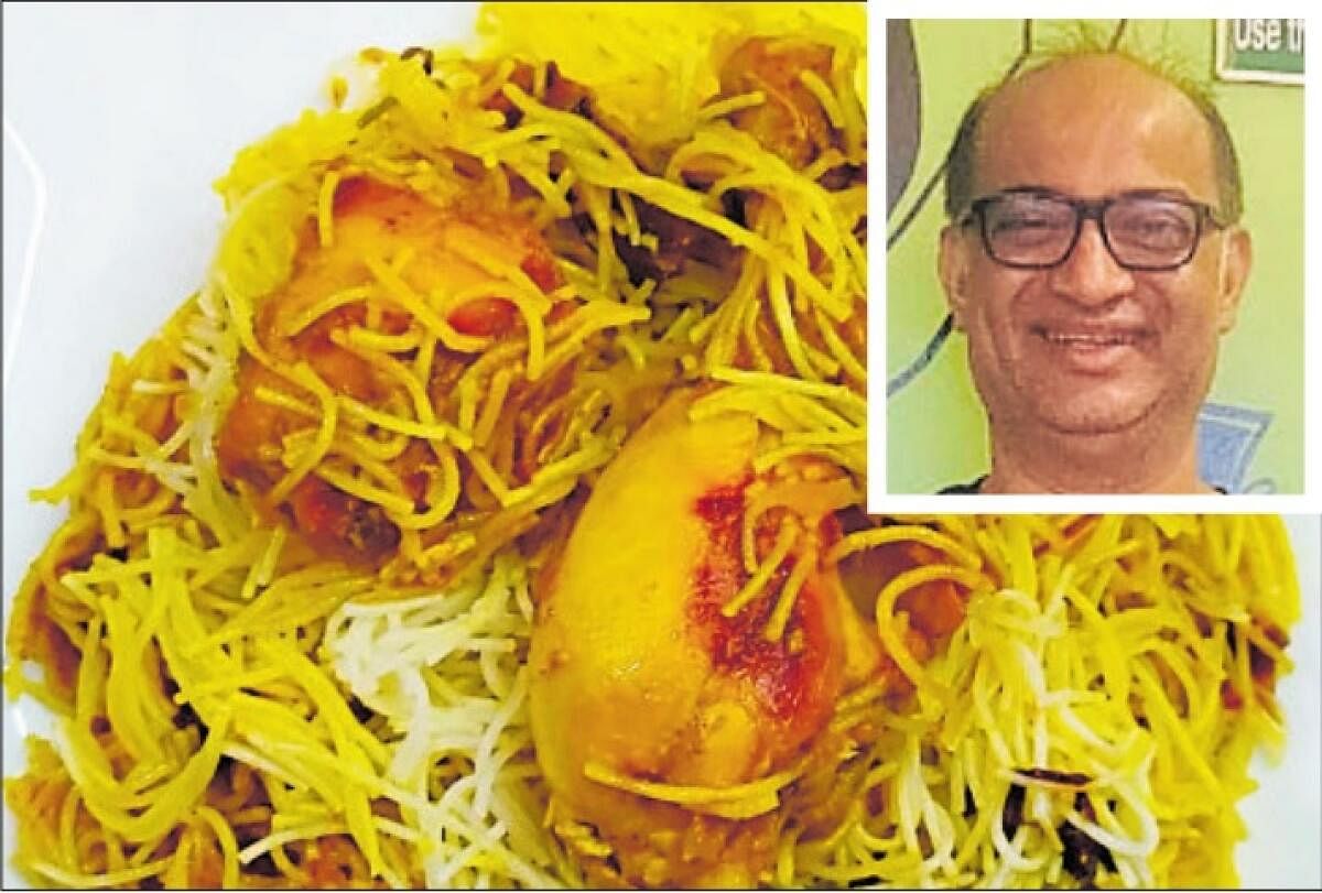 Saaquib Musba (inset) is selling shaiya biryani, a traditional Nawayathi noodle biryani with chicken or prawns. 