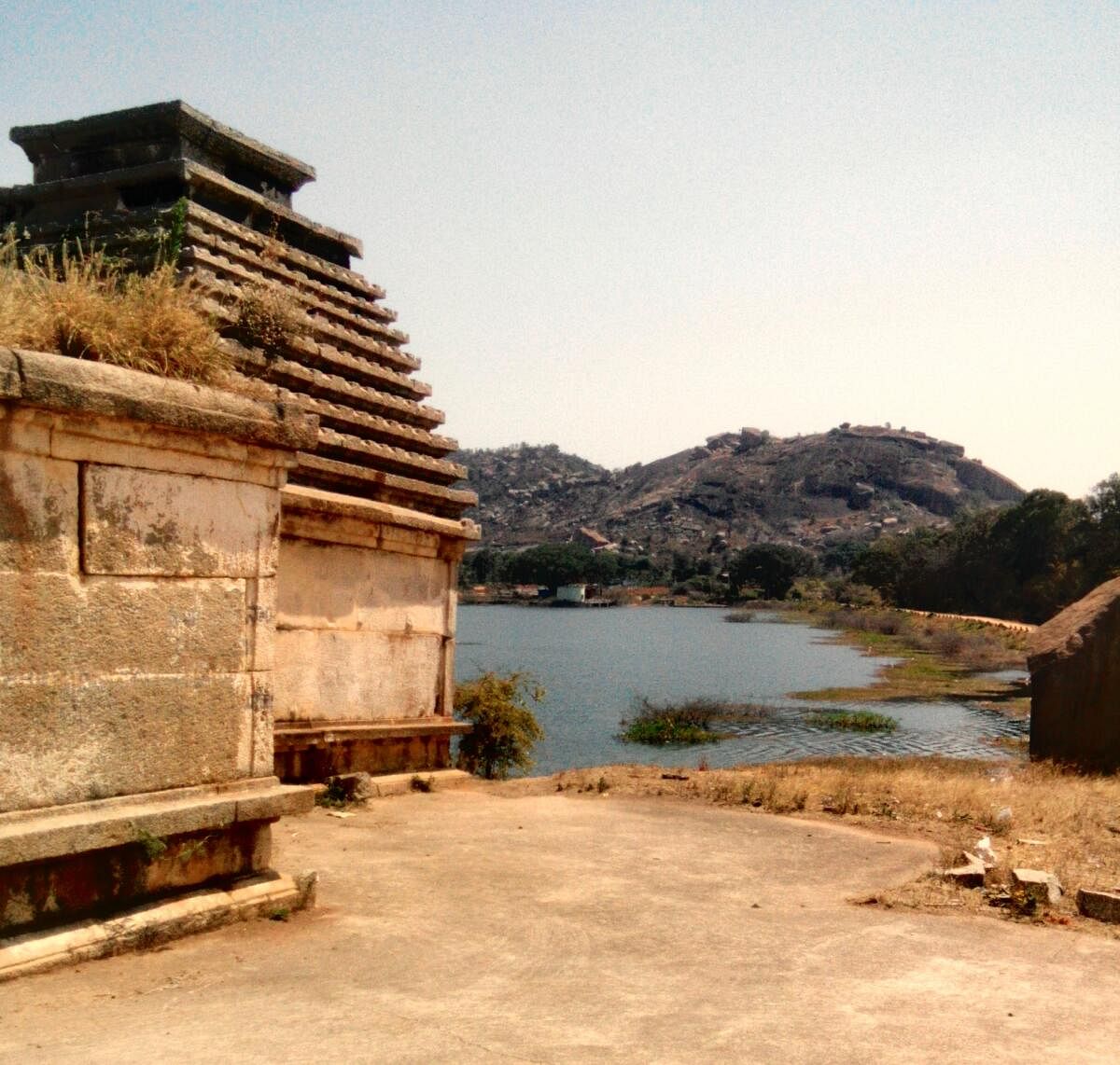 A view of the lakeside temple.