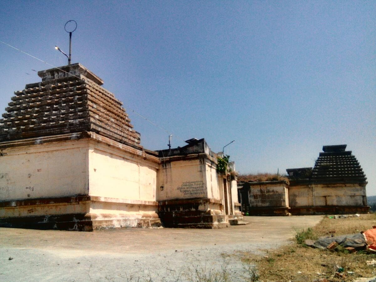 The twin towers of the Harihareshwara temple. 