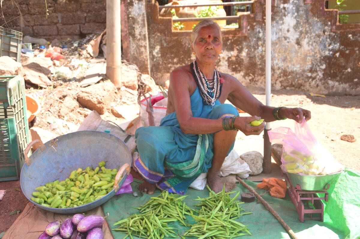 Halakki women selling vegetables. 
