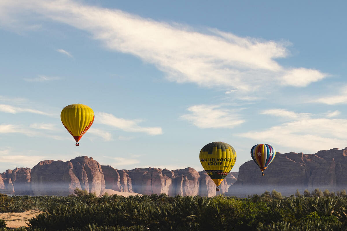 Several hot air balloons take off every morning during the AlUla Skies Festival. The 2023 edition of the festival was held between April 26 and May 13.