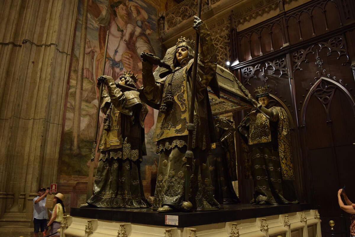 Christopher Columbus' Tomb inside Seville Cathedral. PHOTO BY AUTHOR