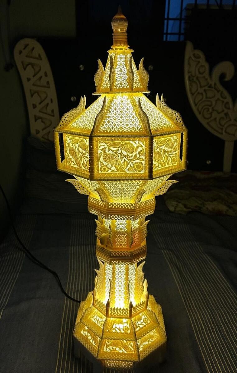 A lamp by Aqeel Akhtar and Jalaluddee Akhtar.