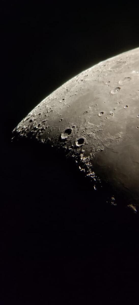 A view of the craters on the moon.