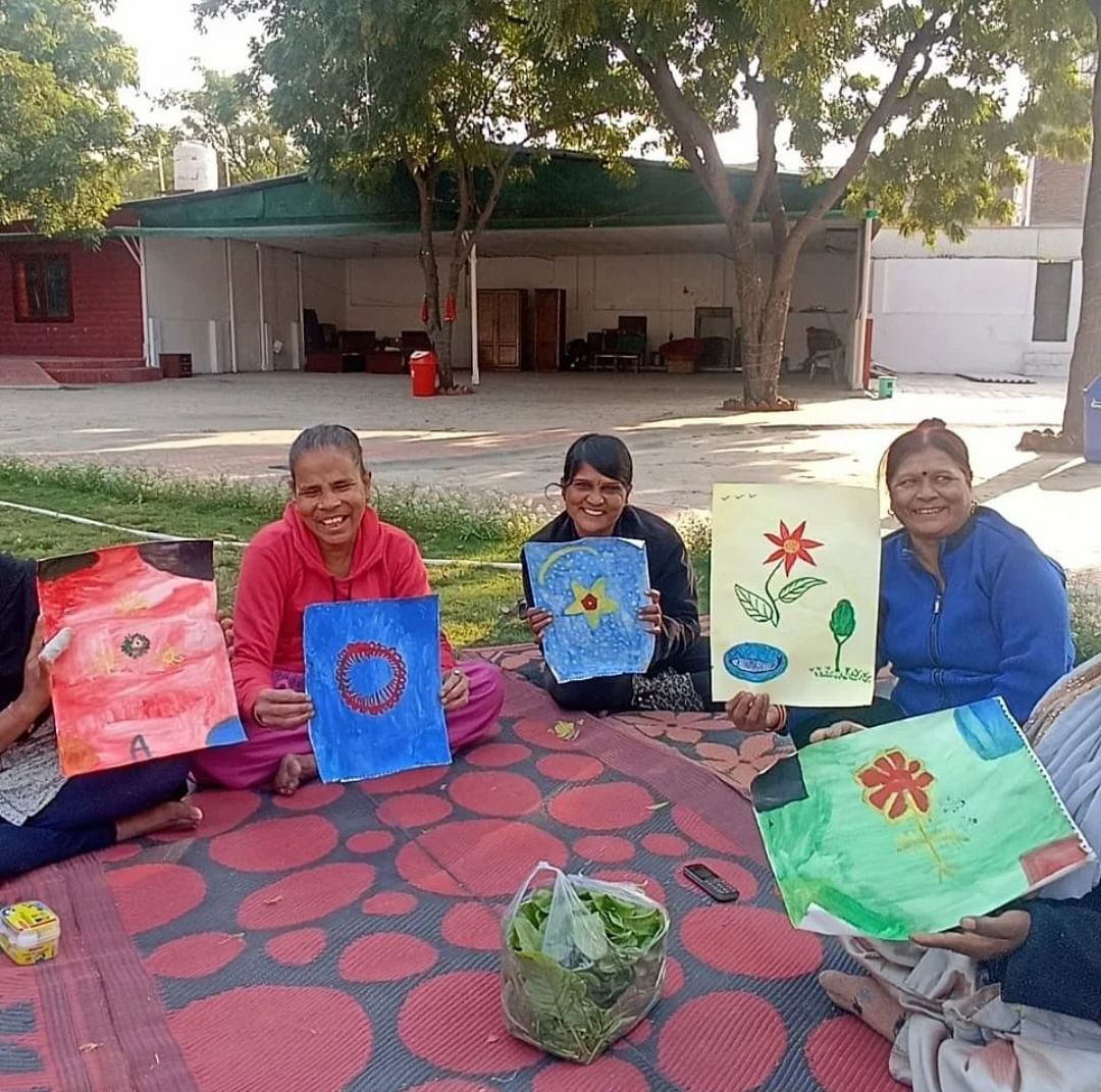 A day well-spent: former sex workers at Dream Village show off their art. Credit: Instagram/katkathastories