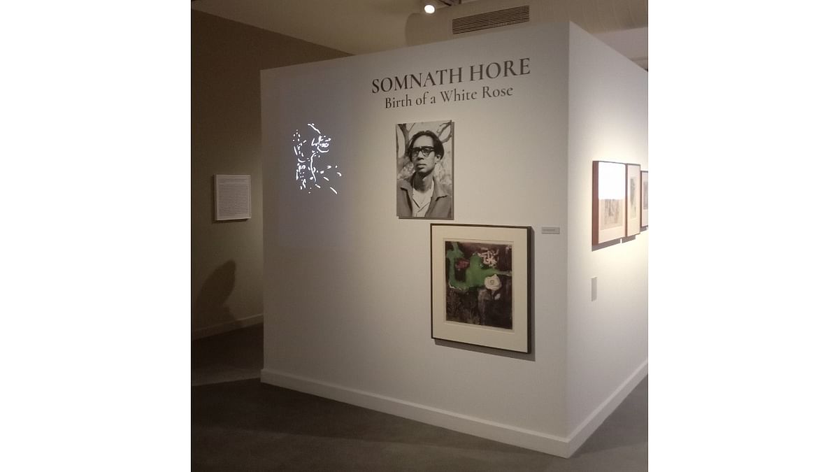 Installation view of the exhibition Somnath Hore: Birth of a White Rose, on view at KNMA, New Delhi. Credit: Kiran Nadar Museum of Art