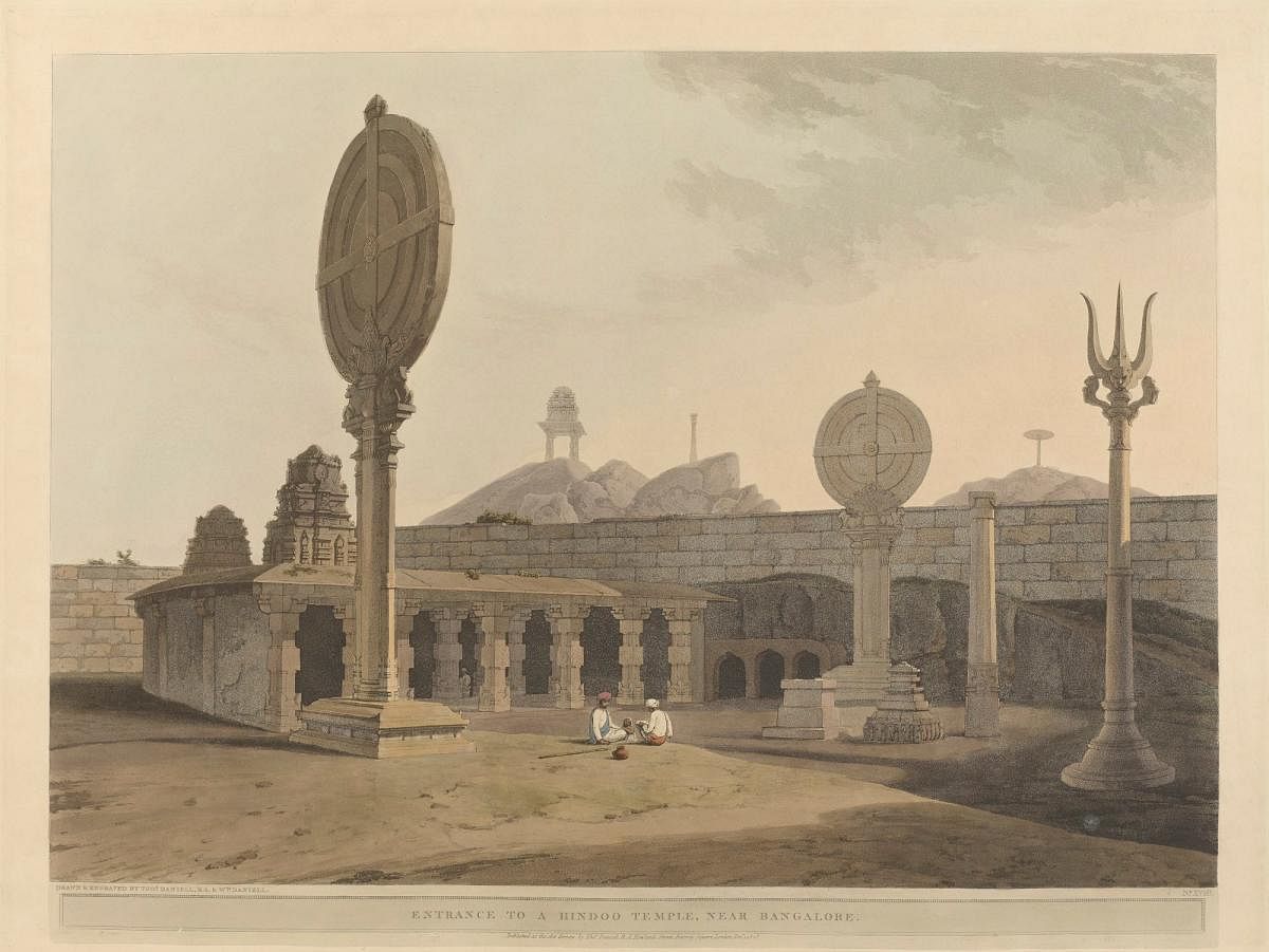 ‘Entrance to the Hindu temple, near Bengaluru’, a painting by Thomas Daniell. COURTESY: ROYAL ACADEMY OF ARTS